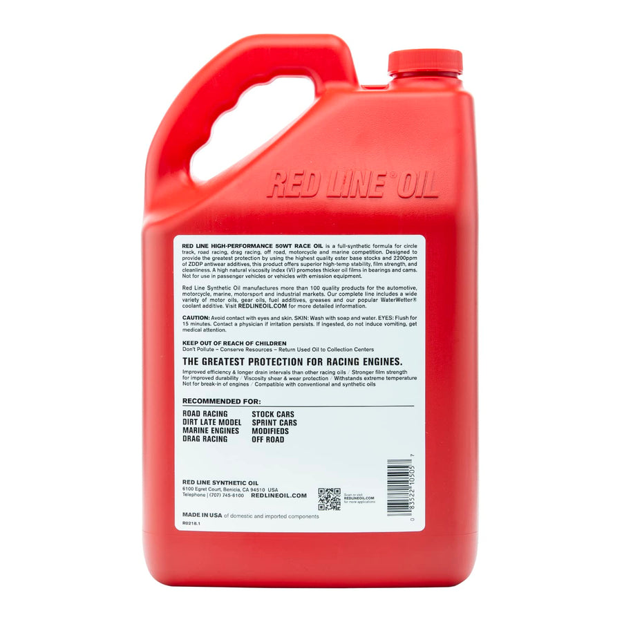 50WT Red Line Synthetic Race Motor Oil (15W50) - 1 Gallon