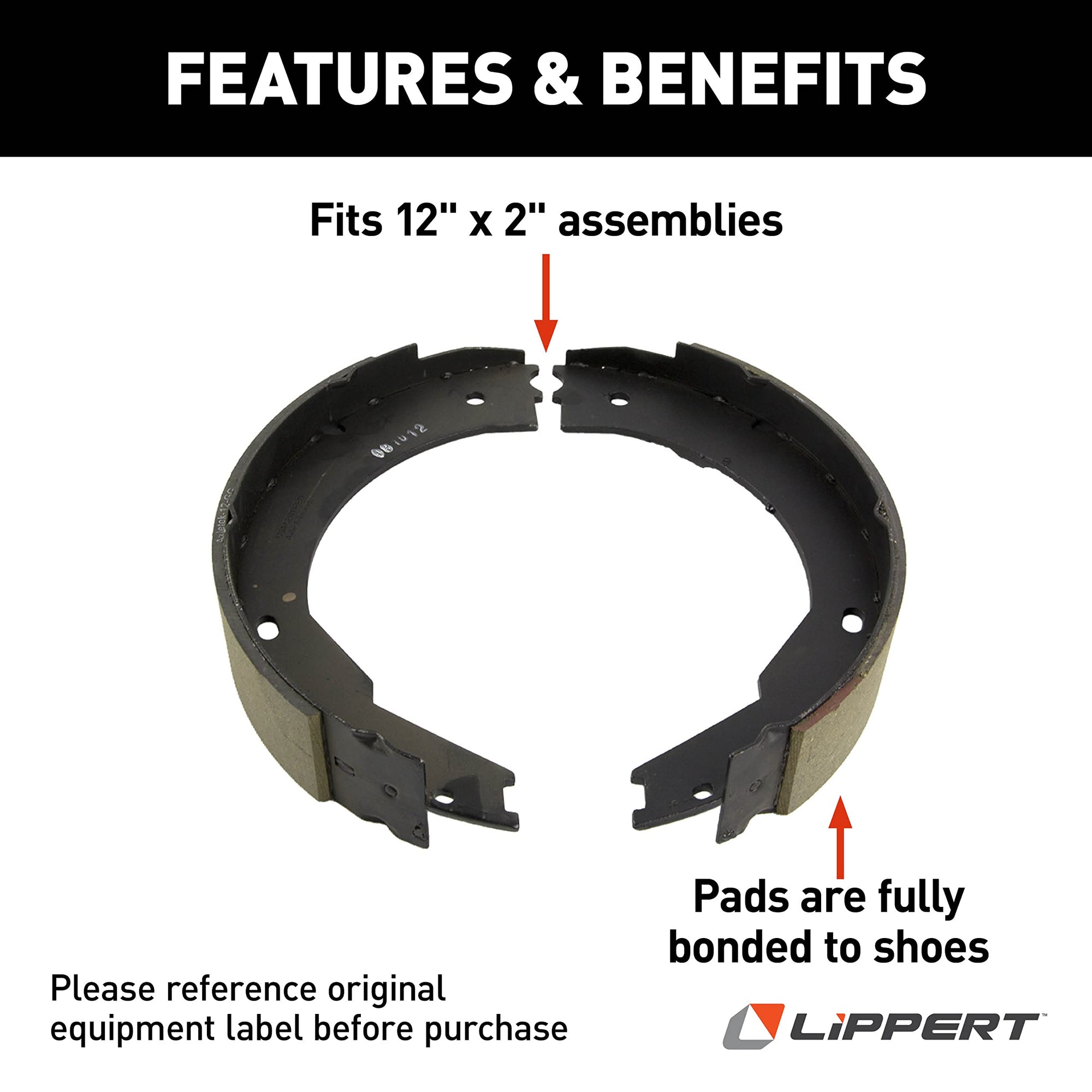 Electric Brake Shoe and Lining Kit Replacement for RV Trailer Brake Assembly
