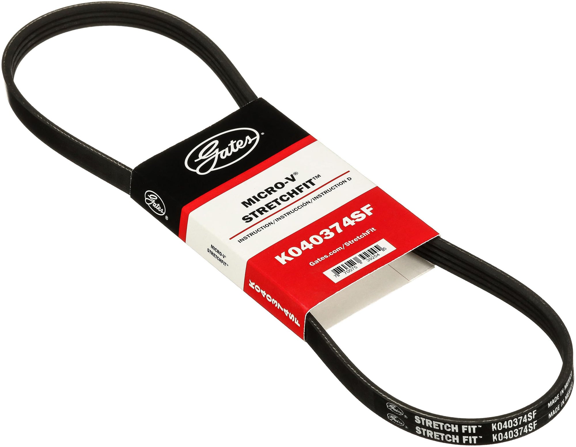 K040374SF Gates Stretch Fit Micro-V Serpentine Drive Belt