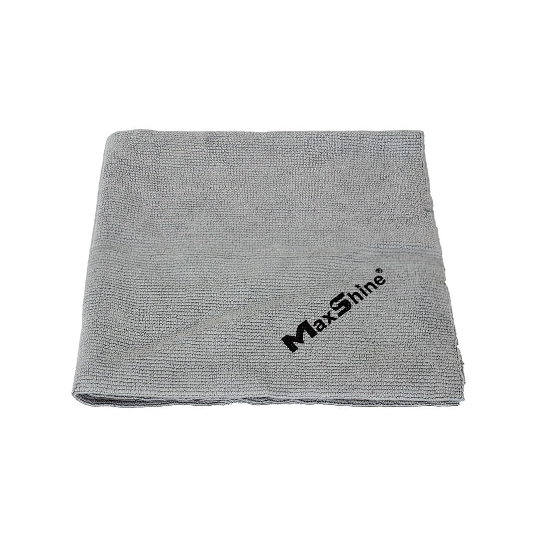 Maxshine Universal 16x16 Crazy Polishing Microfiber Towel (Grey, 350GSM) | Ultra-Soft, High-Absorbency Cloth | Professional Microfiber Towel for Car Polishing, Buffing & Auto Detailing Tasks