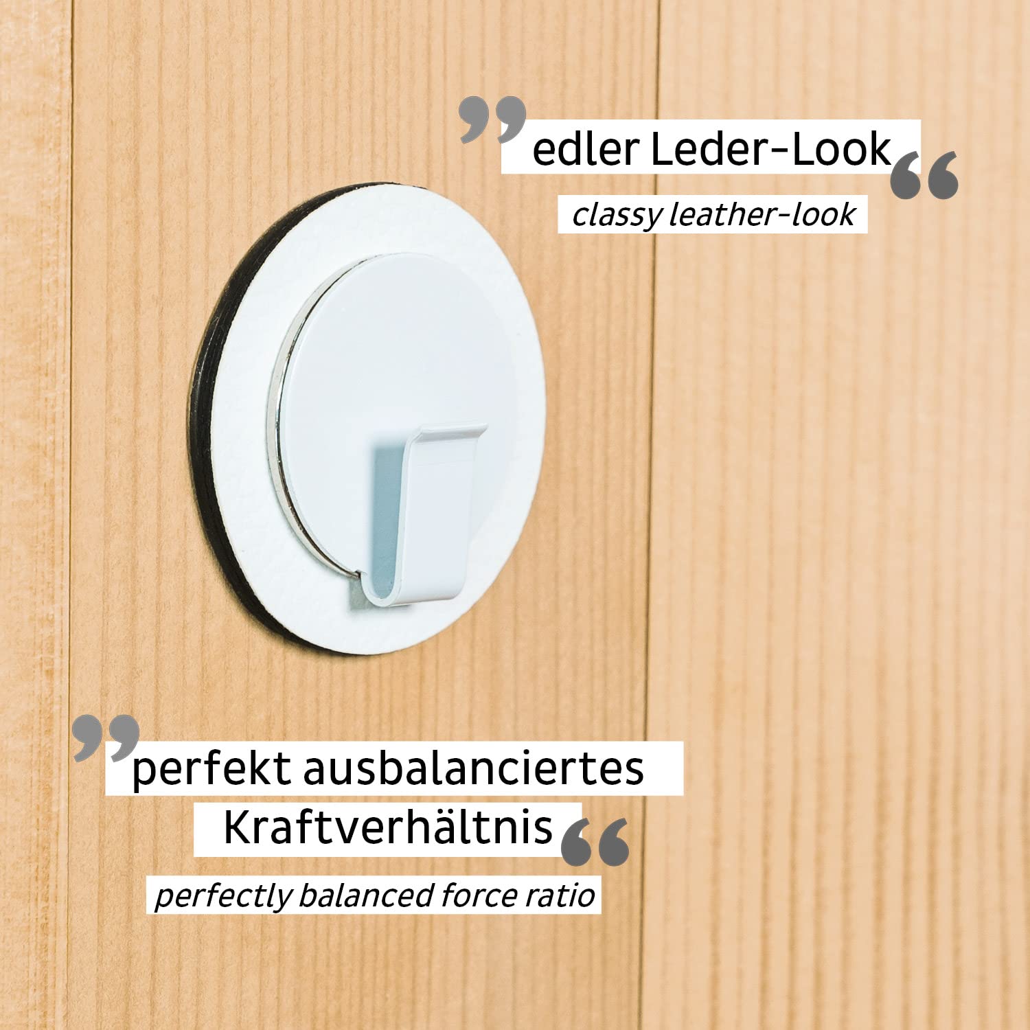 Clever Magnetic Hook silwy® with Metal Nano Gel Pad in 6.5 cm White - No Drilling or Screwing Again - Perfect for Camping, Boating or Home