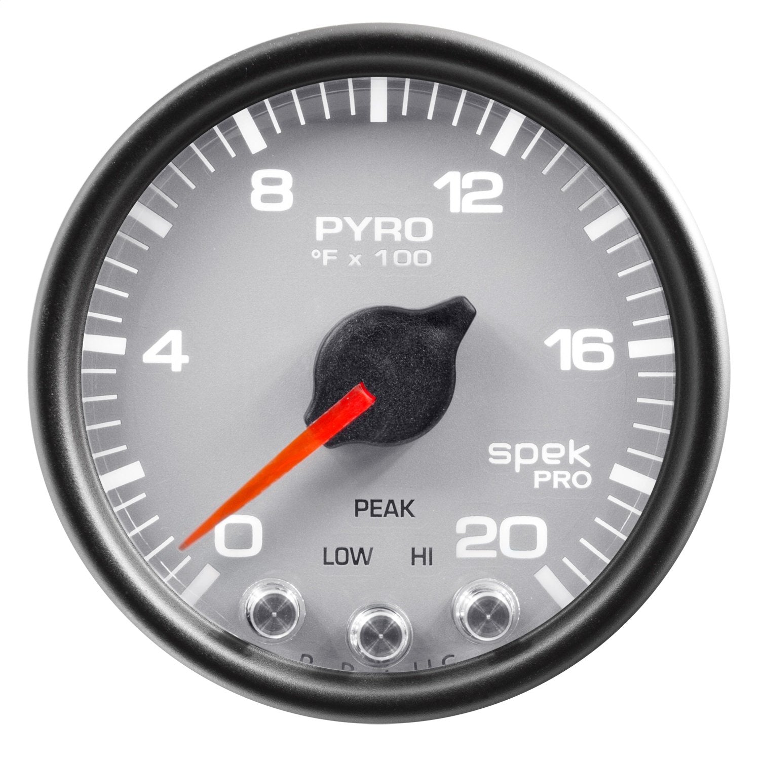 AutoMeter Gauge, P31022 Pyro. (Egt), 2 1/16", 2000ºf, Stepper Motor W/Peak & Warn, Slvr/Blk, Spek
