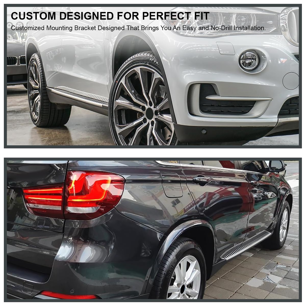 Spec-D Tuning Side Step Aluminum Nerf Bars Running Boards Pedal Compatible with BMW F15 X5 2014-2018