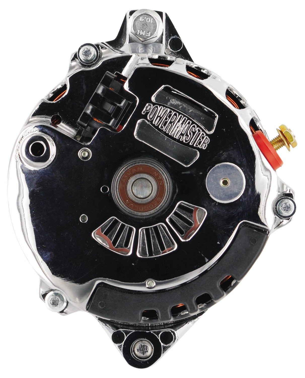 Alt GM CS130 Chrome 105A Powermaster 1V Pulley Str MTG 6.14" Side BAT Post 1-Wire or OE Hookup