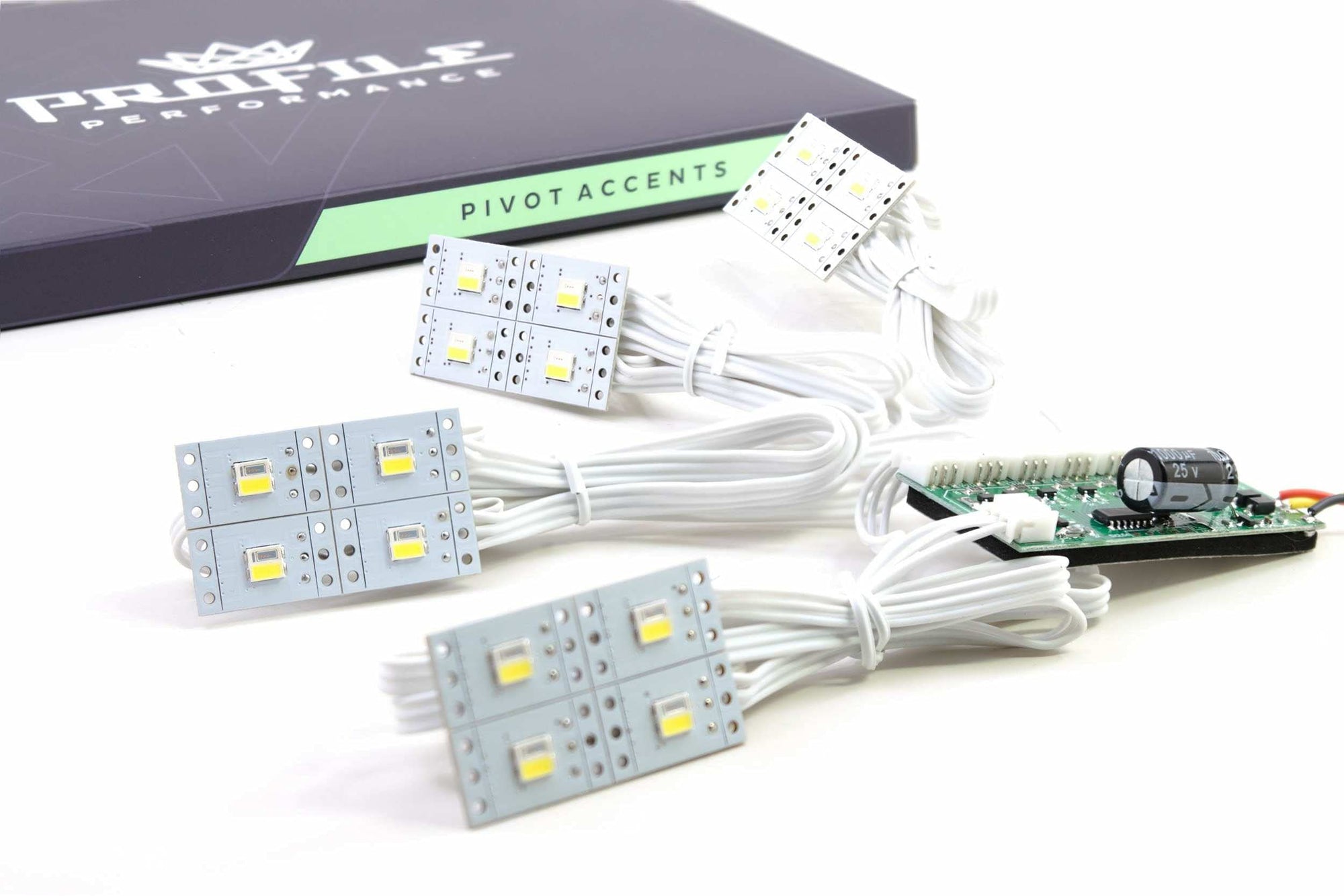 Performance Profile Pivot, (4 pc) Sequential Switchback, White & Amber Chips on Aluminum Board (1x LED163)