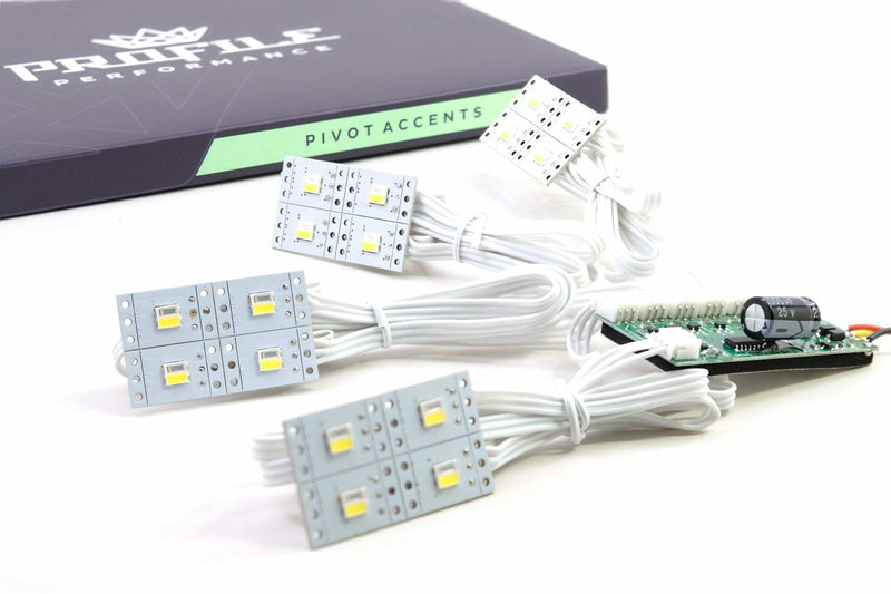 Performance Profile Pivot, (4 pc) Sequential Switchback, White & Amber Chips on Aluminum Board (1x LED163)