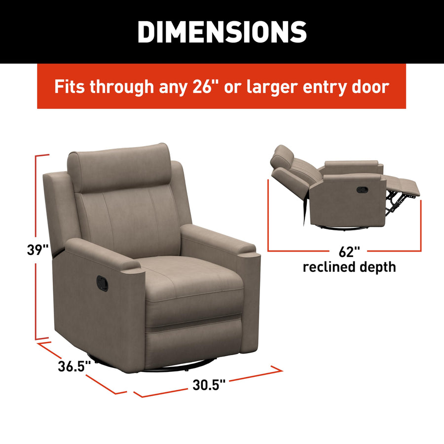 Signature THOMAS PAYNE Driftwood RV Swivel Glide Recliner with Easy Manual Recline, Swivel, Glide Functionalities, High-Density Foam - 2024044209