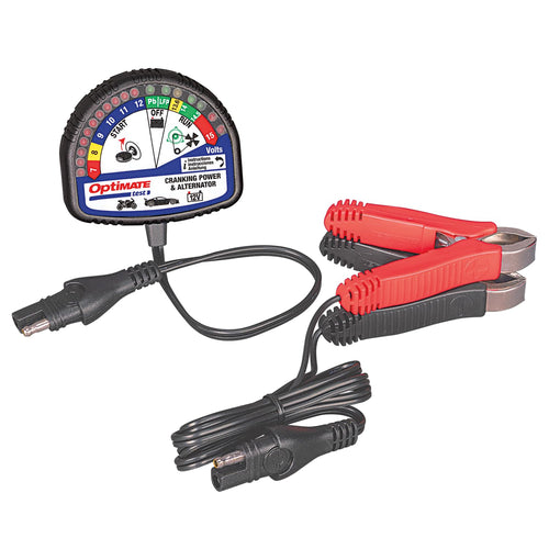Tecmate Optimate Test – TS-121, Cranking & Alternator, 12V Tester for Battery State of Charge, cranking Performance and Vehicle Charging System
