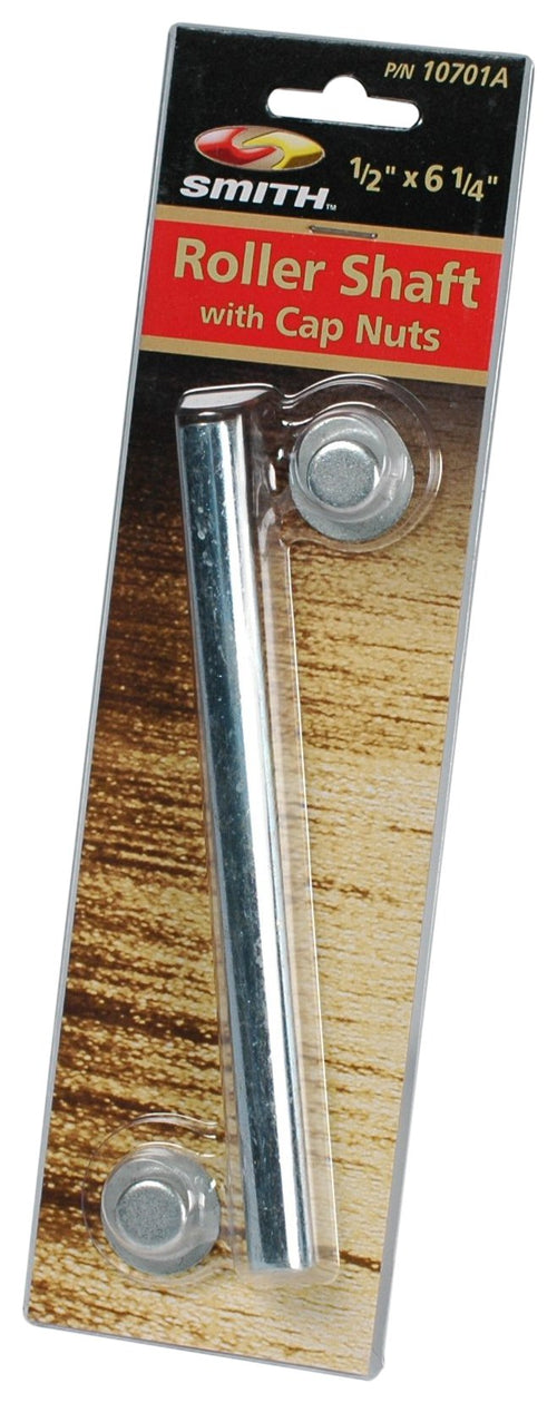 Trailer CE Smith 10701A Roller Shaft with Cap Nuts, 1/2" x 6 1/4"- Replacement Parts and Accessories for Your Ski Boat, Fishing Boat or Sailboat Trailer, Silver
