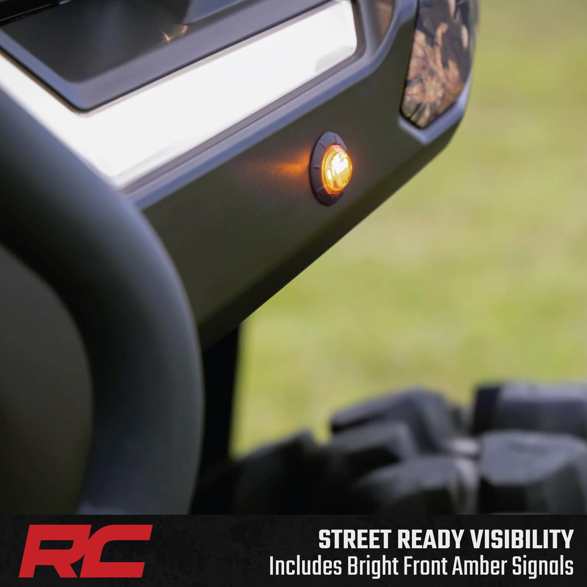 Rough Country Turn Signal Kit Universal UTV with Horn - 12V Blinker System, Amber Front & Red Rear Signals, Street-Ready Visibility Upgrade