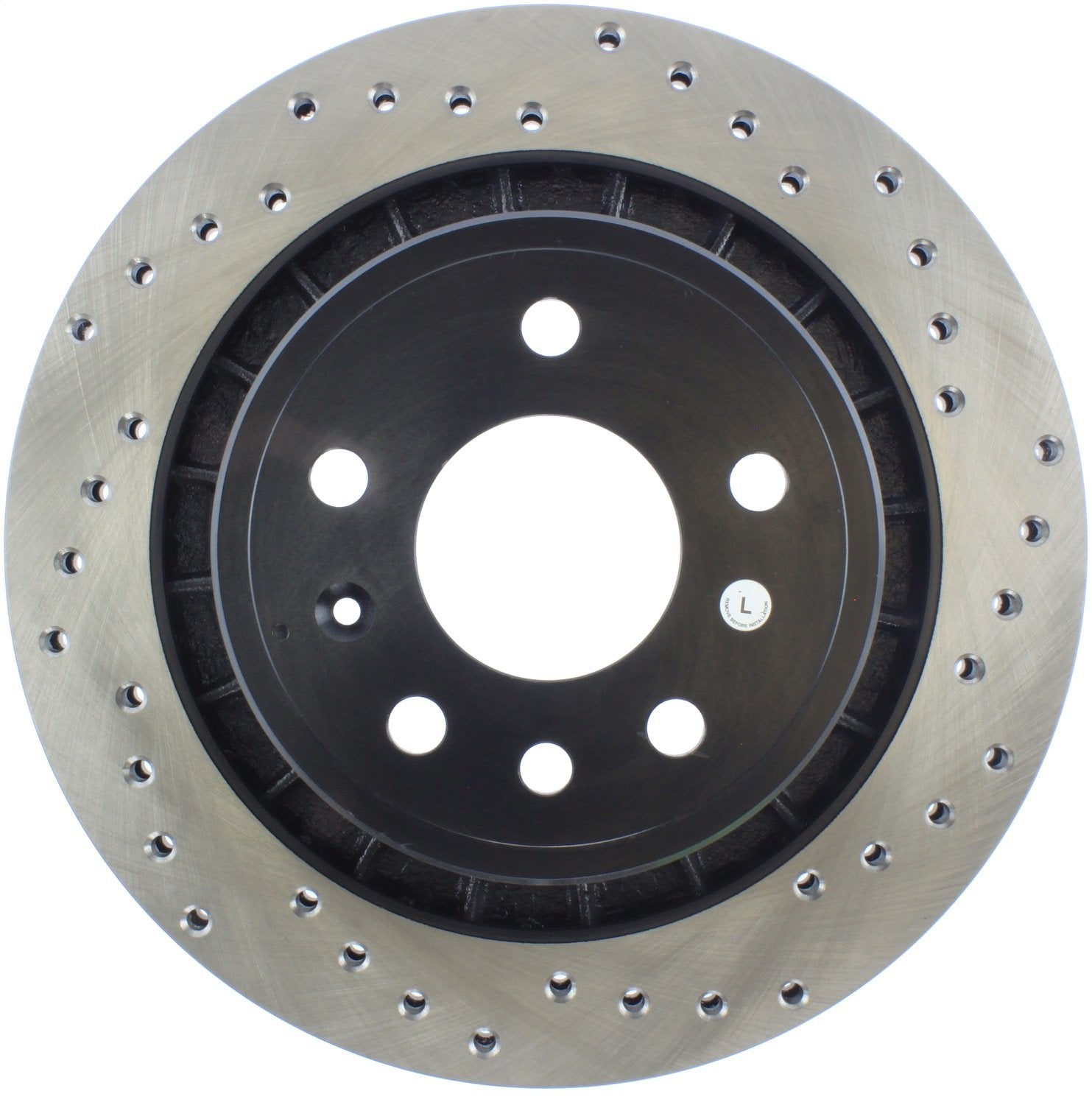 StopTech Sport 128.38015L Cross Drilled Brake Rotor (Rear Left), 1 Pack
