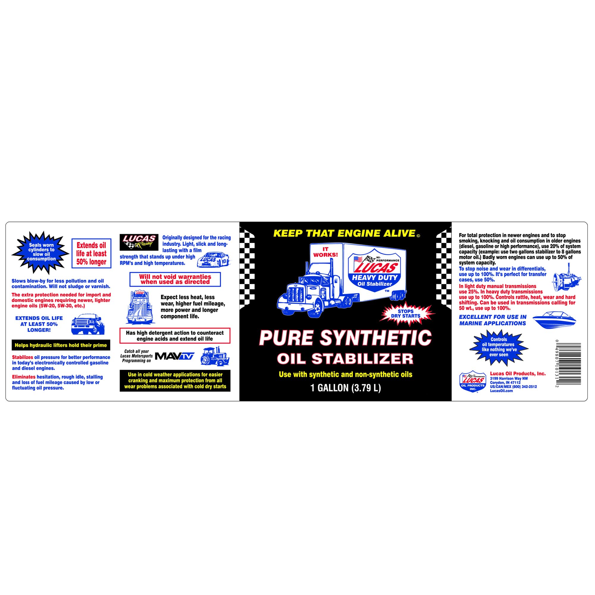 Pure Synthetic Oil Stabilizer Lucas Oil - 1 Gallon
