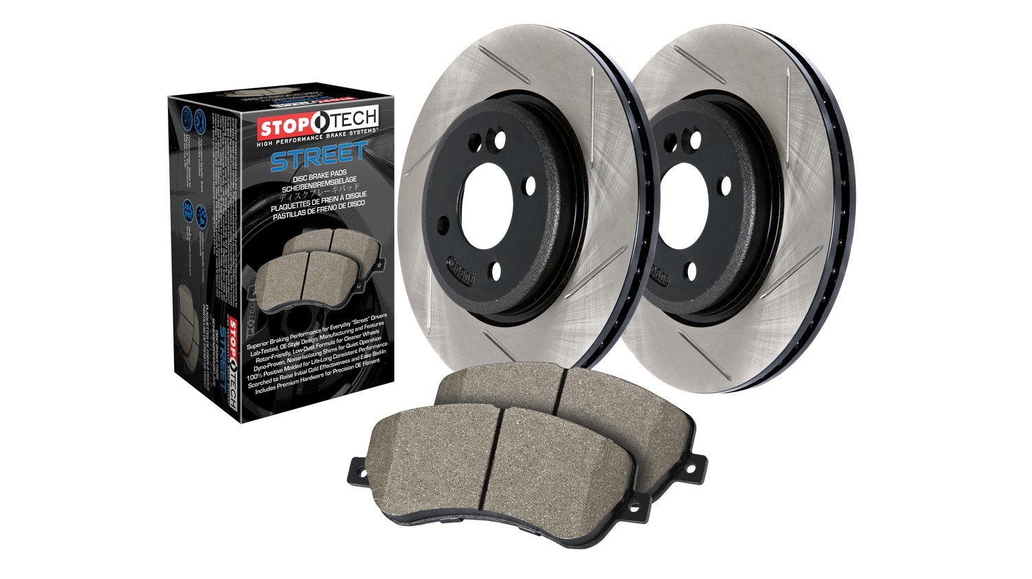 Street Stoptech Axle Pack, Slotted, Front 937.67036
