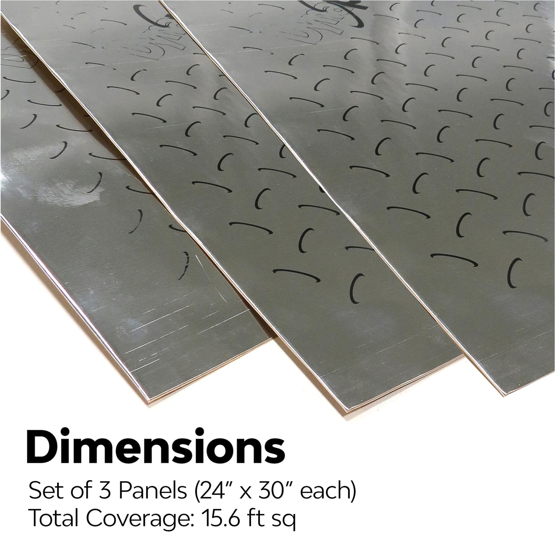 Dynamat Sound Dampening Material DynaPlate – Reinforces Body Panels for Maximum Sound Pressure Level & Reducing Vibration – Set of 3 Self-Adhesive Panels (24” x 30” Each), 15.6 sq ft of Coverage