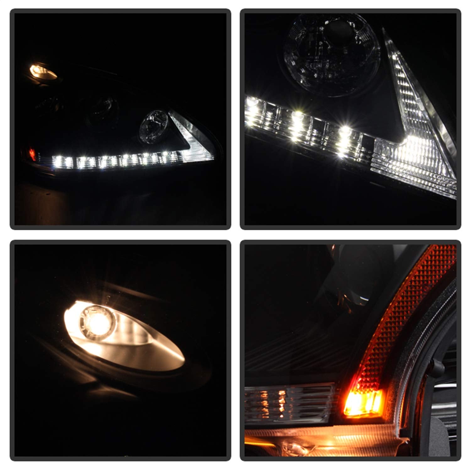 Lexus RX330 2004-2006 Spyder 5076779 Projector Headlights - Halogen Model Only (Not Compatible With Xenon/HID Model) - DRL LED - Black - High H7 (Included) - Low H7 (Included)