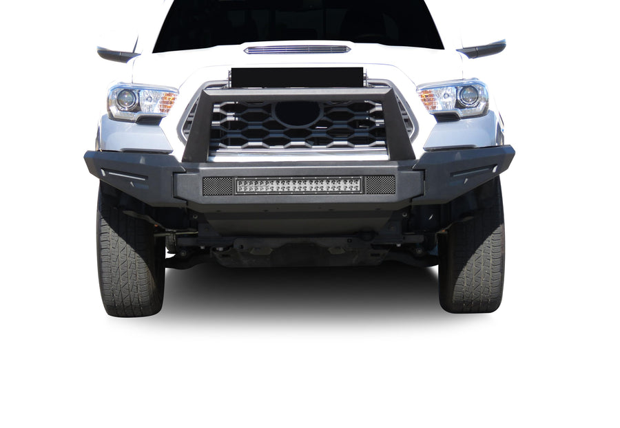 Modular Black Horse Armour II Heavy Duty Front Bumper Matte Black Compatible with 2016-2023 Toyota Tacoma-AFB-TA21-K1