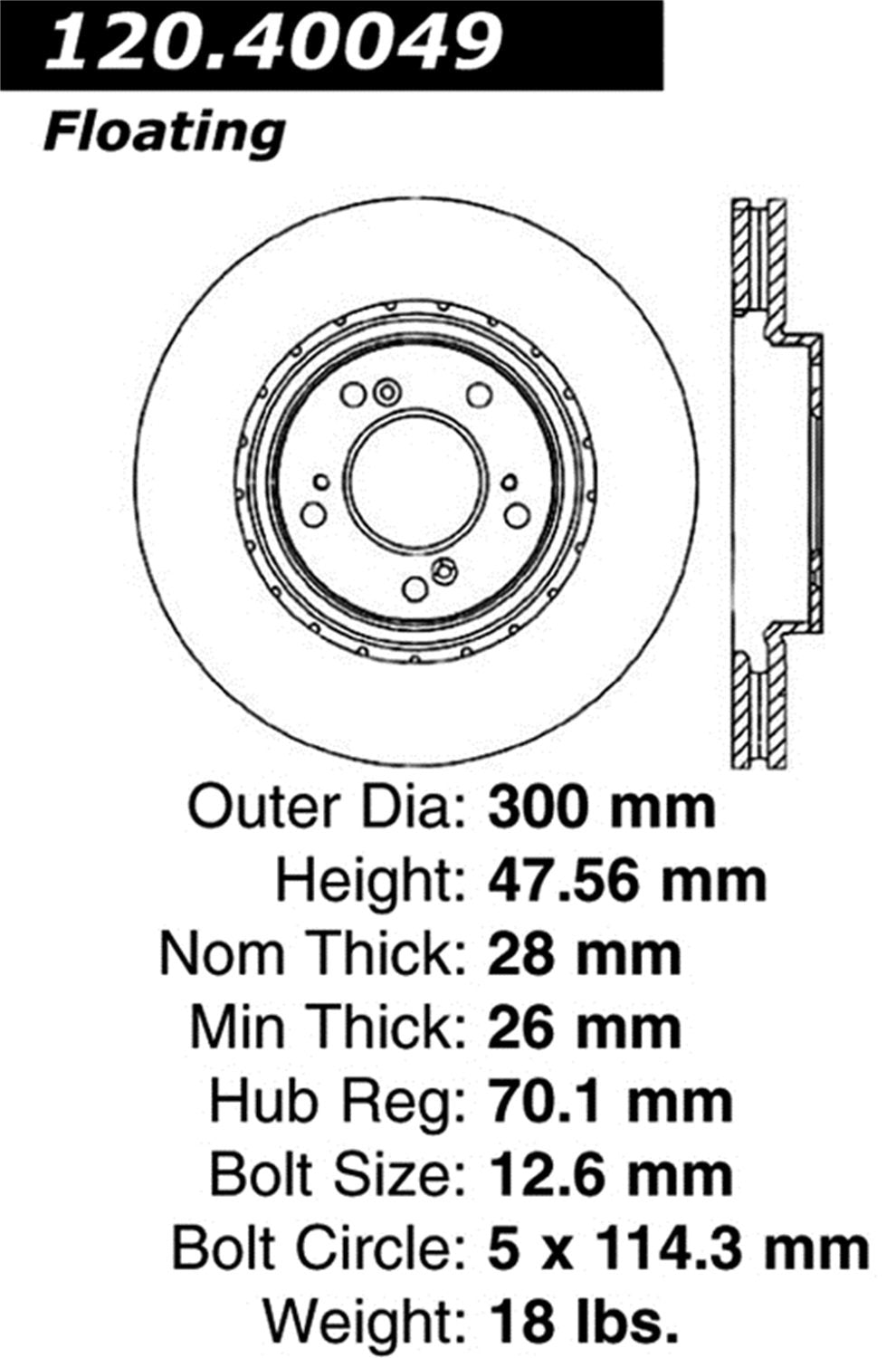 Sport Drilled/Slotted Brake Rotor StopTech 127.40049R (Front Right), 1 Pack