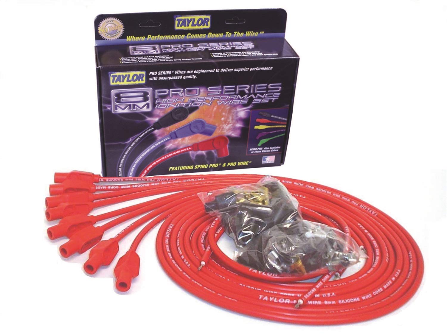 Taylor Cable 8mm Red Universal Fit TCW Pro-Wire Ignition Wire Set