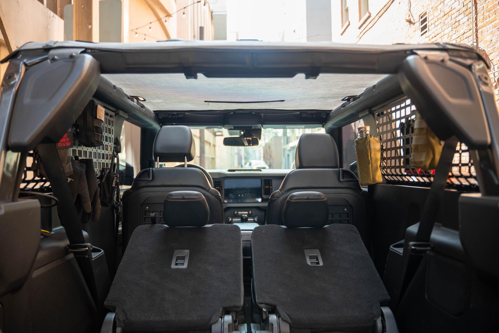 Rear Window Pocket Molle Panels DV8 Offroad for 2021-2025 Ford Bronco 2-Door | Wide Range of Mounting Options | Rigid Fitment | M6 Slots for Carriage Bolt Mounting | Fully Bolt-On Install | 3mm Steel