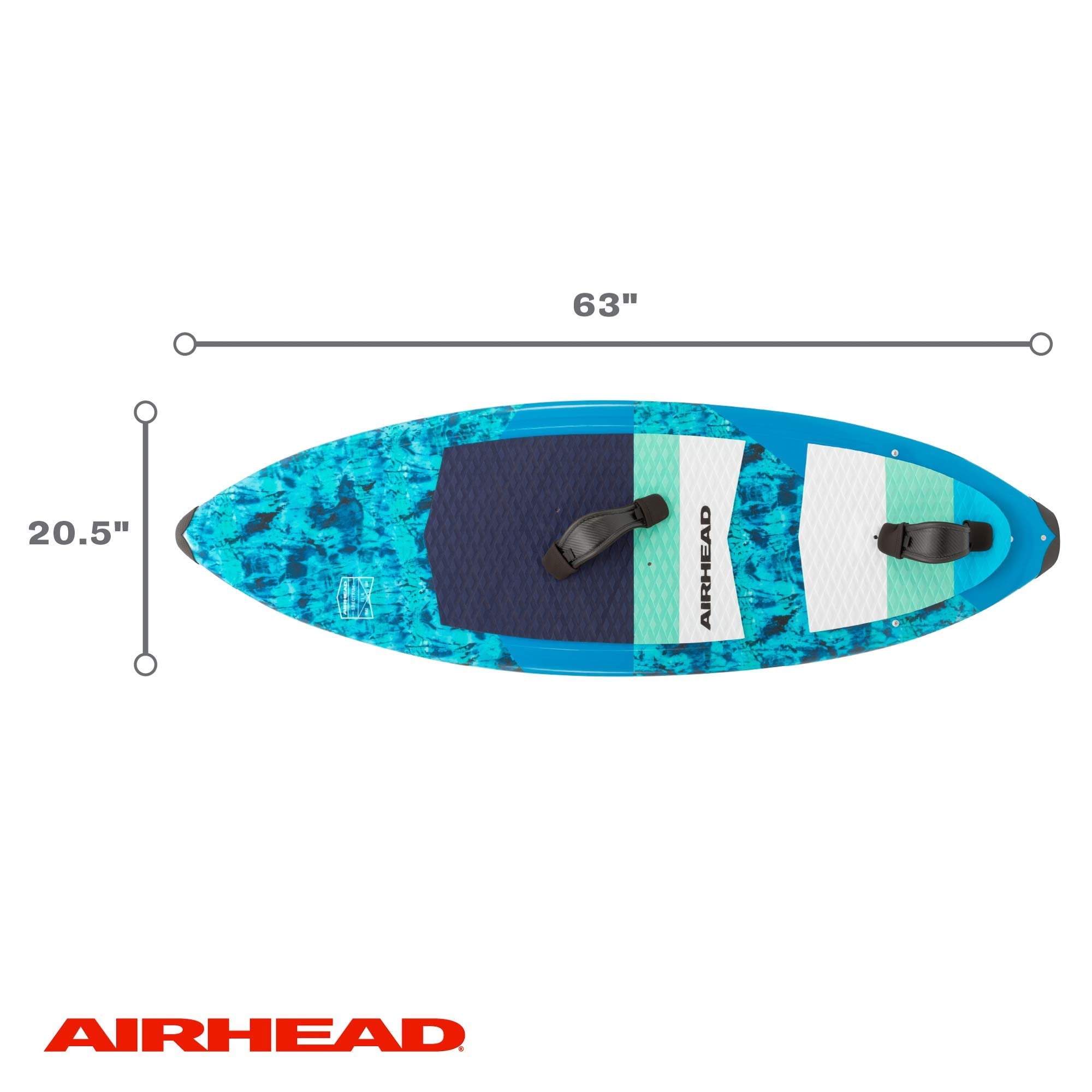 Airhead Wakesurf Board Spectrum Great for Beginners with 2 Adjustable Foot Straps