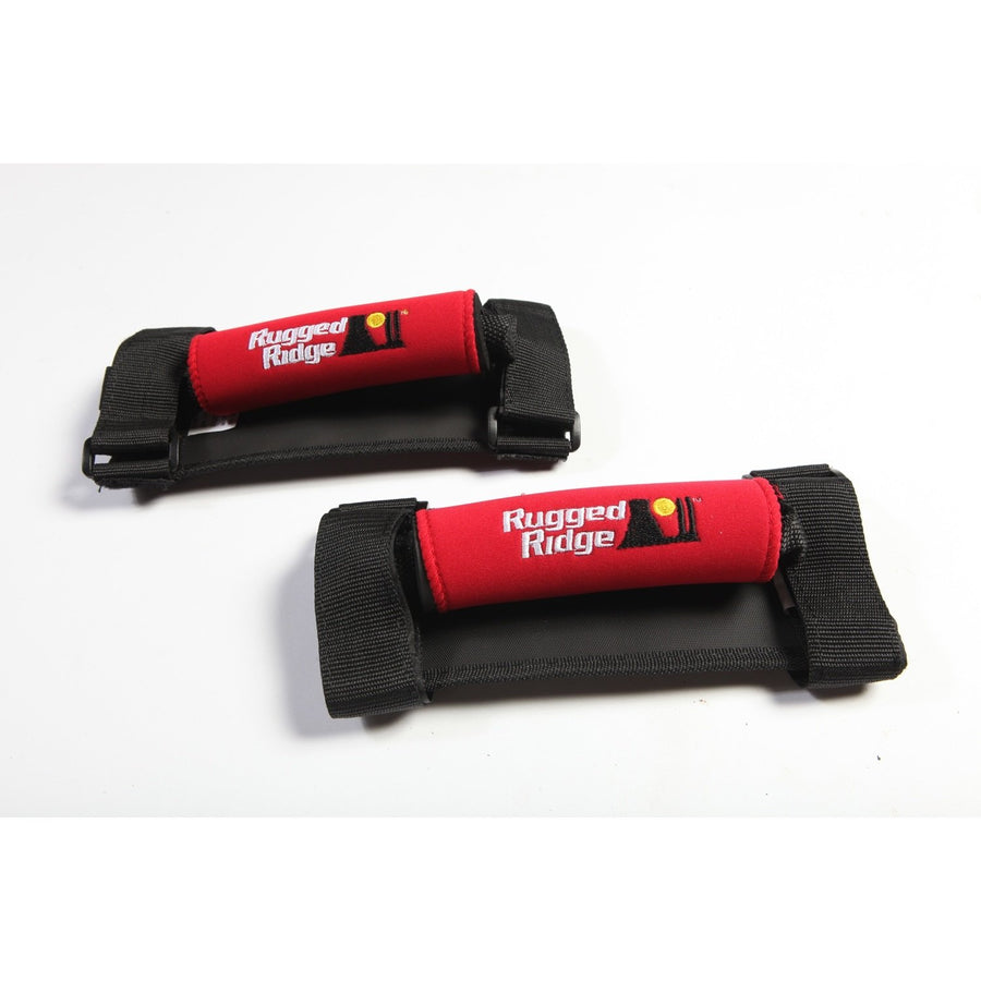 Grab Handle Kit, Neoprene, Red | Rugged Ridge | 13305.31 | Fits 1955-2024 Jeep CJ/Wrangler; 2020-2024 Jeep Gladiator