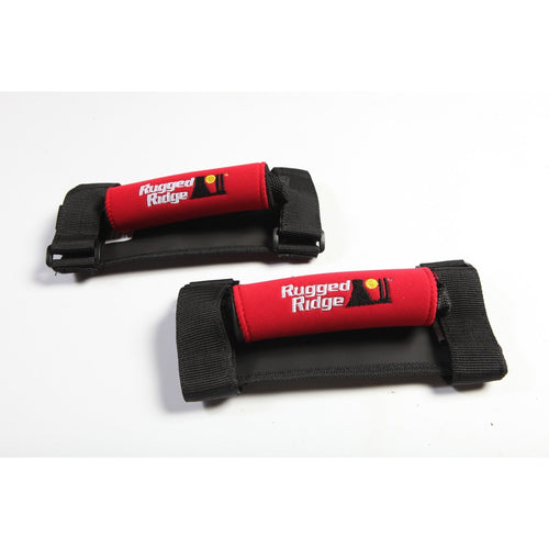 Grab Handle Kit, Neoprene, Red | Rugged Ridge | 13305.31 | Fits 1955-2024 Jeep CJ/Wrangler; 2020-2024 Jeep Gladiator