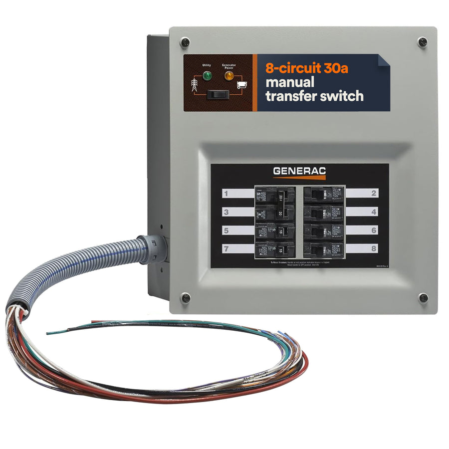 30 Amp Generac HomeLink Upgradeable Transfer Switch Kit - Convenient and Reliable Power Solution for Homes - 10' Cord and Aluminum Power Inlet Box