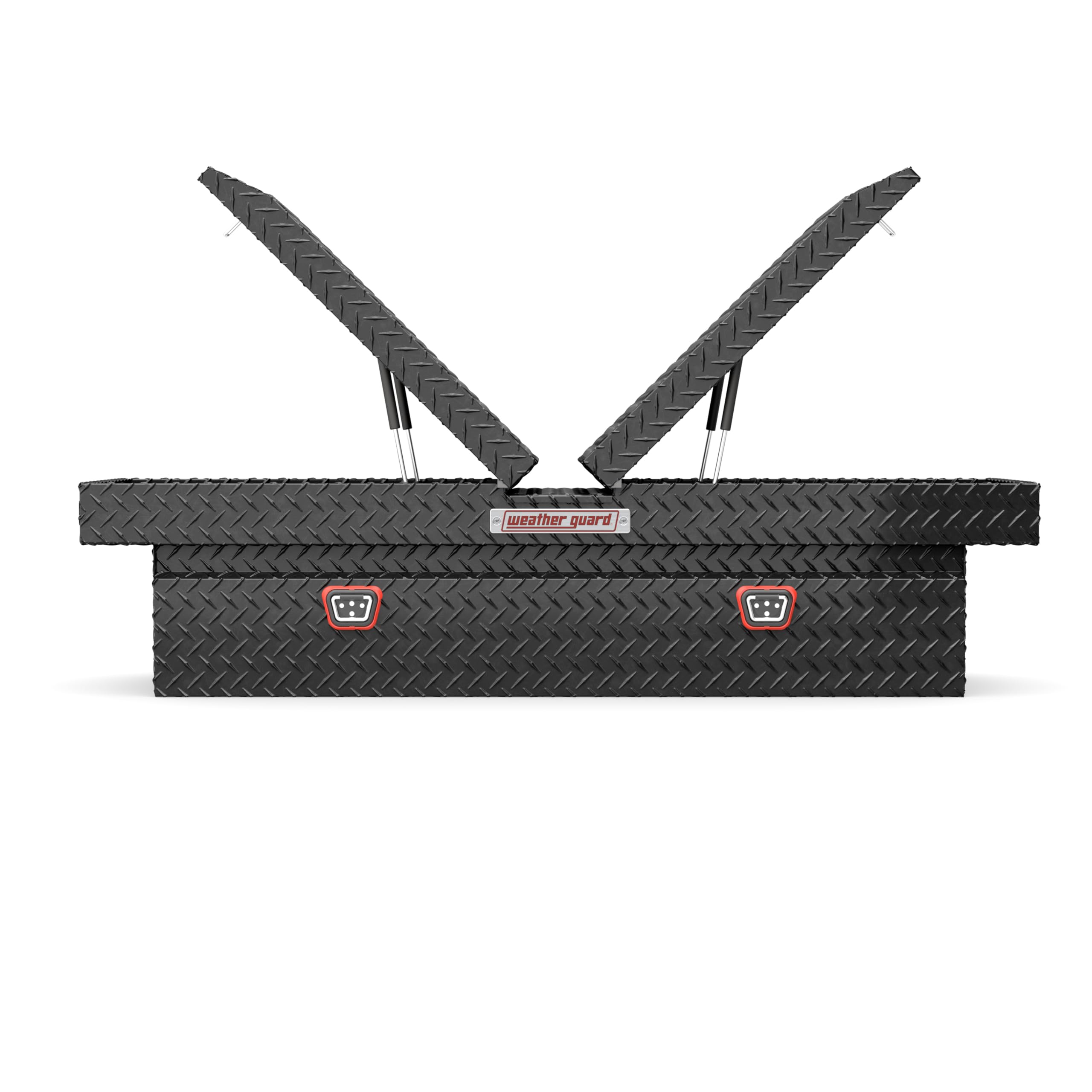 Aluminum Weather Guard Crossover Gull Wing Truck Tool Box, Standard Profile, Fits Full Size Trucks, 11.3 cu ft Storage Capacity (Gloss Black)