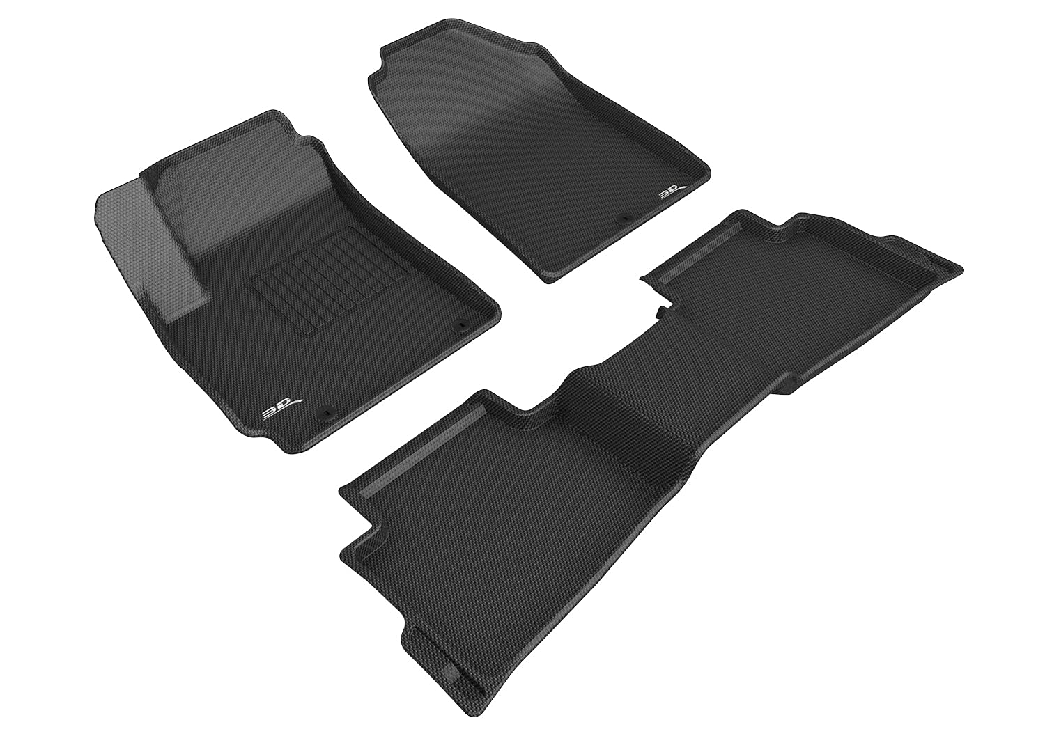 Kagu Floor Mat (Black) 3D MAXpider Custom Fit Compatible with Kia Seltos 2021-2026 - Full Set