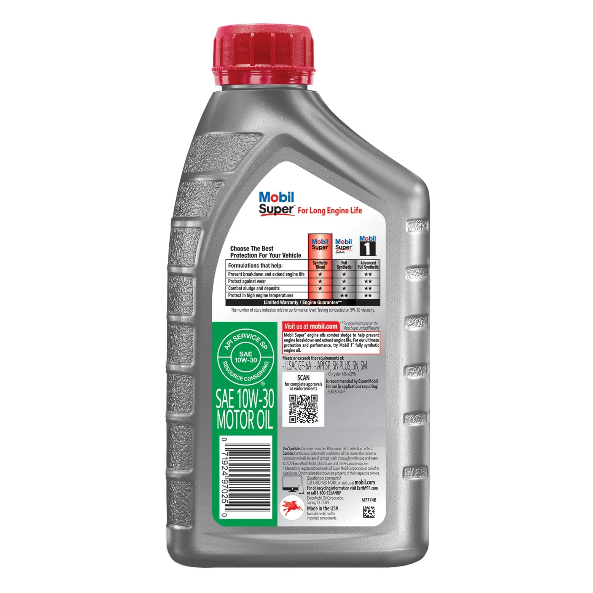Super Duty Mobil 120431 Engine Oil (10W30, 1Qt)