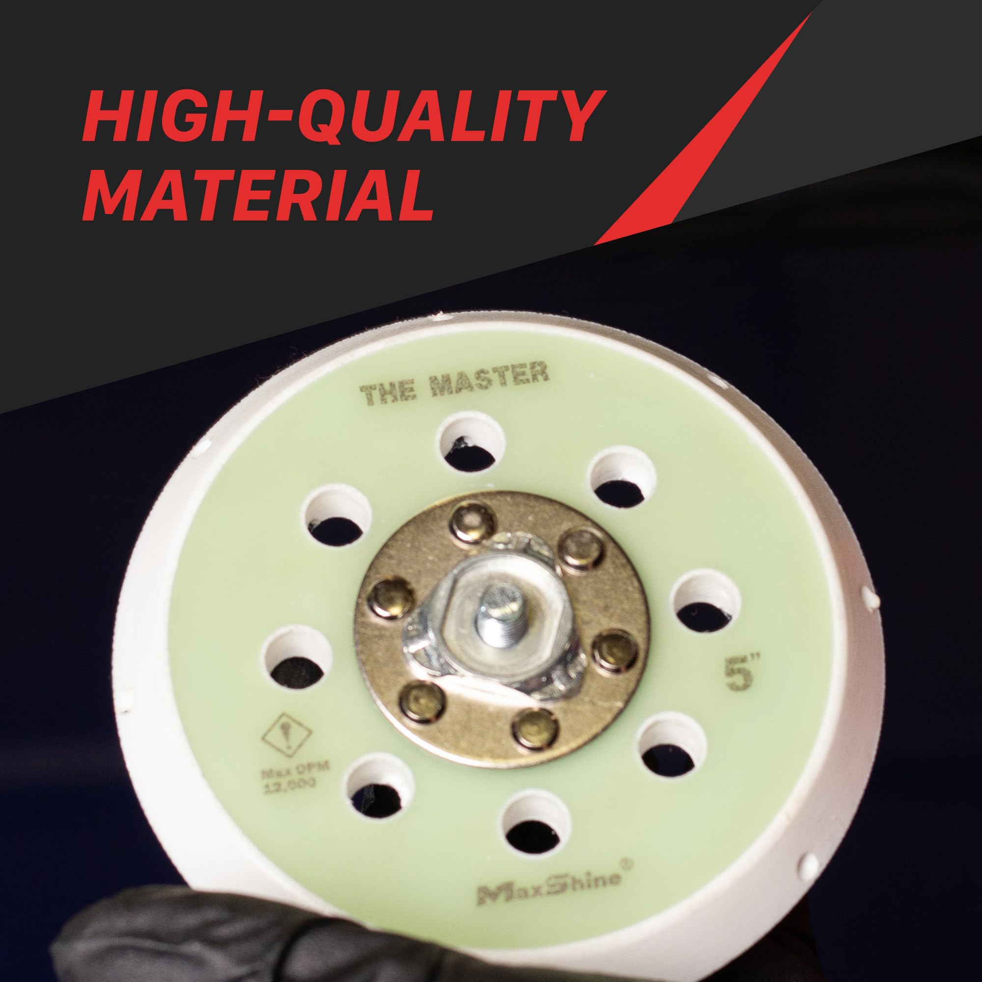 Dual Action Backing Plate Maxshine 6” Universal Hook & Loop | Fits Polishers with 5/16” Thread | Supports Up to 10,000 OPM | Compatible with All Dual Action Polishers for Buffing & Polishing Pads
