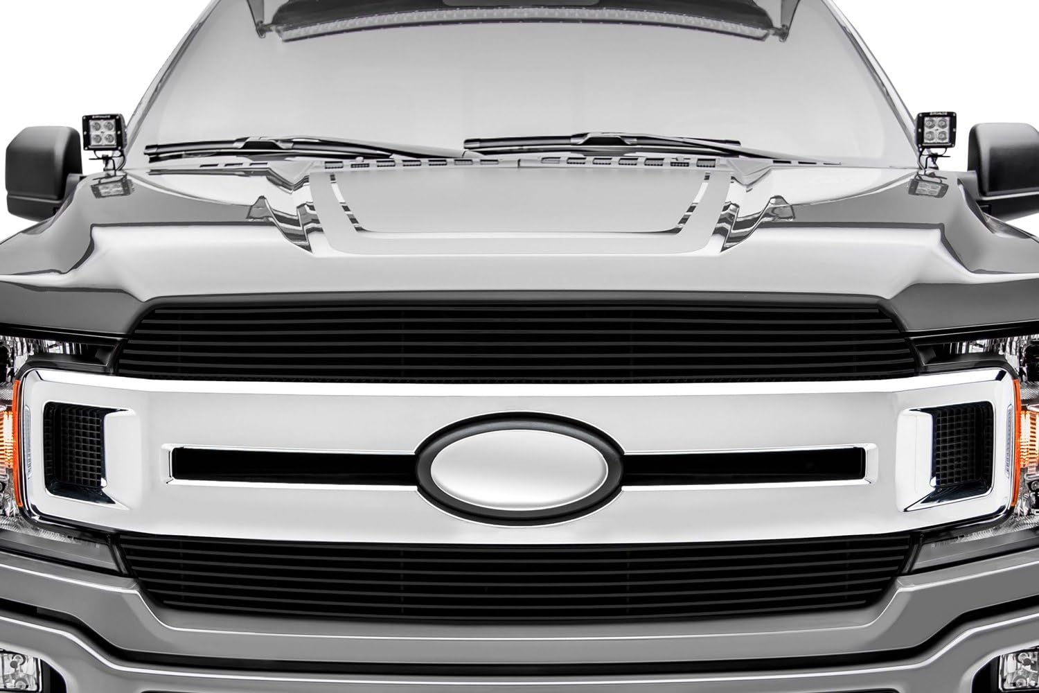 T-Rex Grilles F-150 2018-2020 XLT, Lariat Billet Grille, Black, 2 Pc, Insert, Does Not Fit Vehicles with Camera - PN #20571B