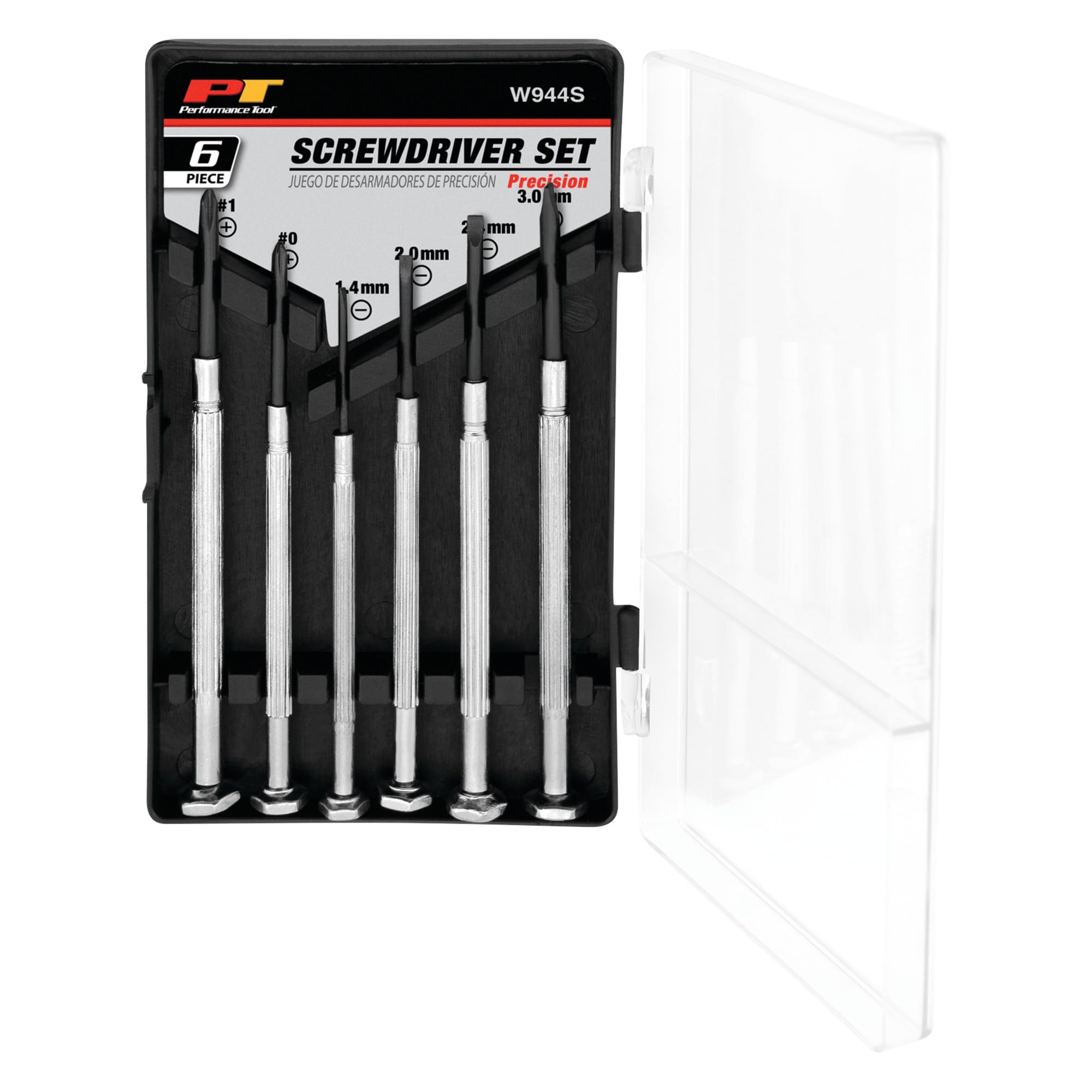 6-Piece Performance Tool W944S Screwdriver Set with Hardened Steel Blades and Chrome Plated Handles in Convenient Carry Case