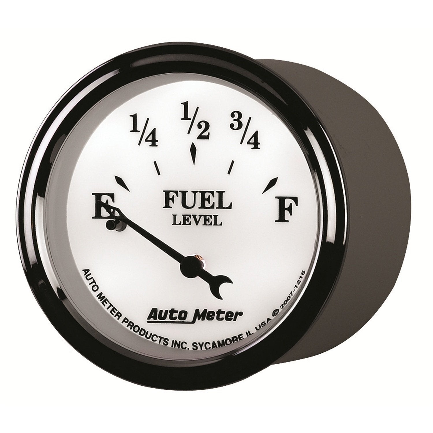 Auto Meter 1216 II Old Tyme White 2-1/16" Short Sweep Electric Fuel Level Gauge