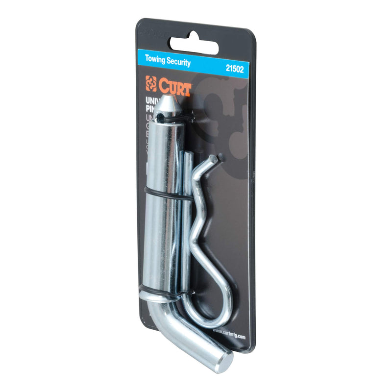 CURT 21502 Trailer Hitch Pin & Clip, 5/8-Inch Adapter with 1/2-Inch Diameter, Fits 1-1/4 or 2-Inch Receiver