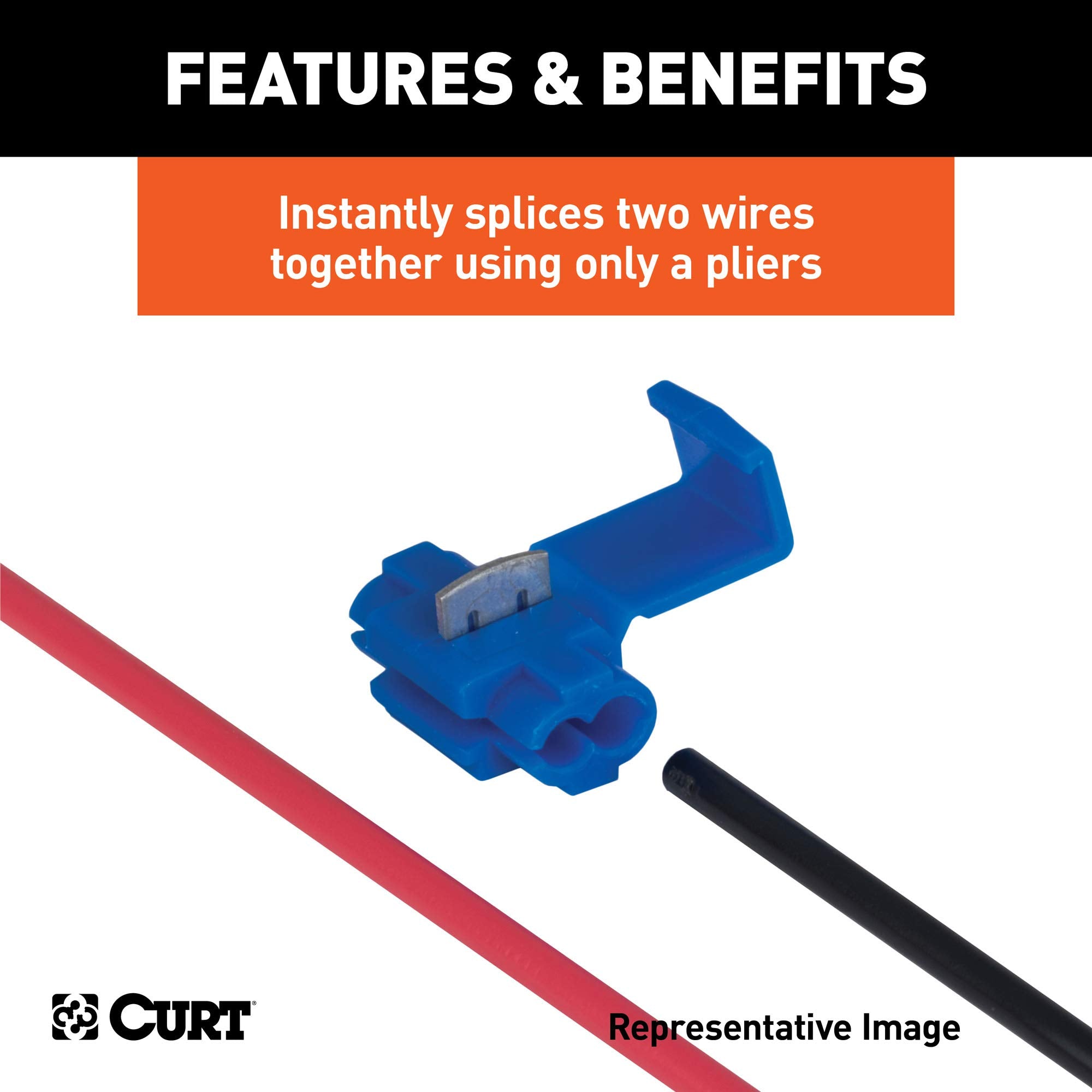 18-14 Gauge CURT White Scotch Snap Lock Wire Connectors, 100-Pack
