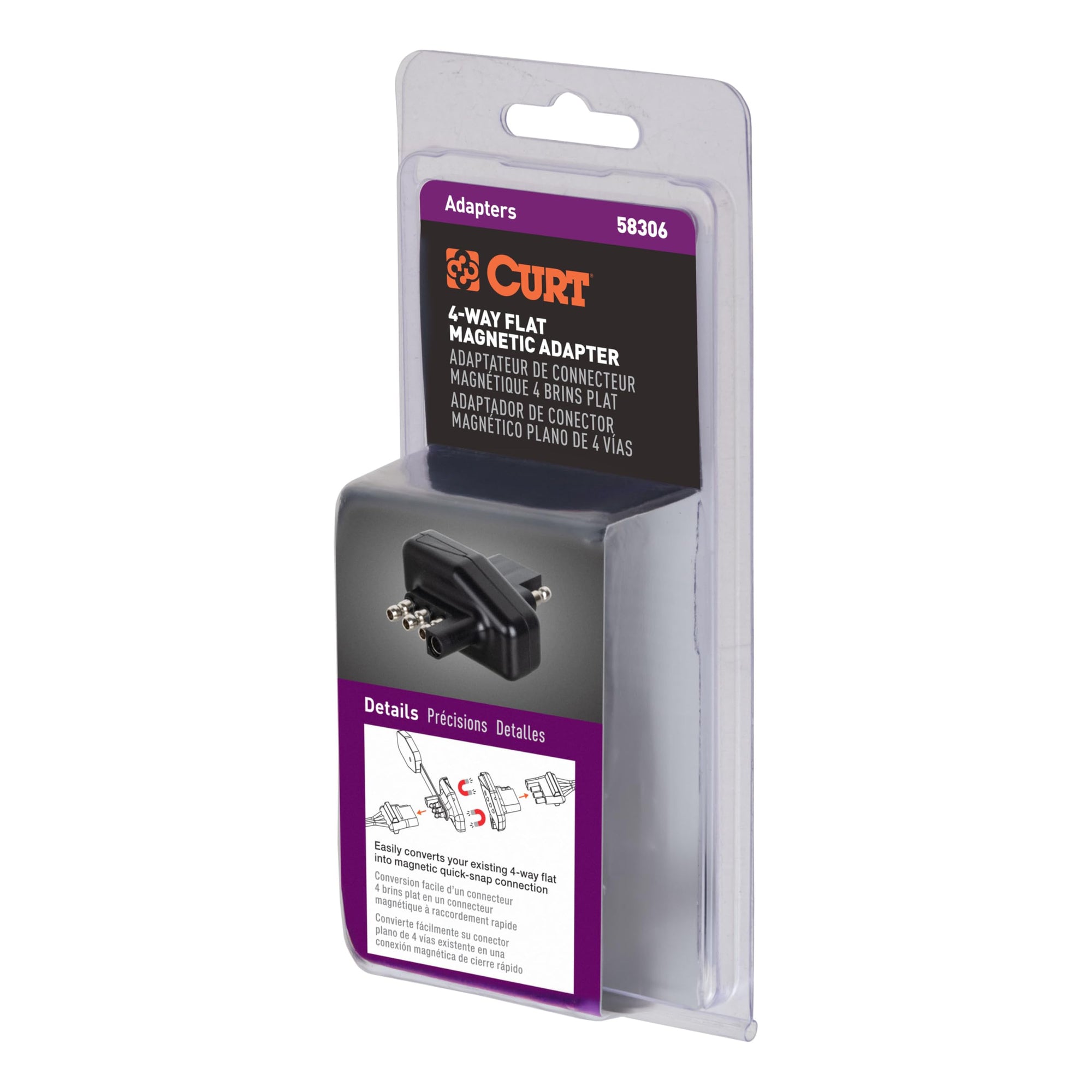 4-Way Flat CURT Magnetic Connector Adapter 58306