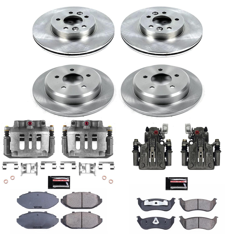 Power Stop Autospecialty Front & Rear Caliper Brake Kit- Brake Rotors, Brake Pads and Ceramic Brake Calipers