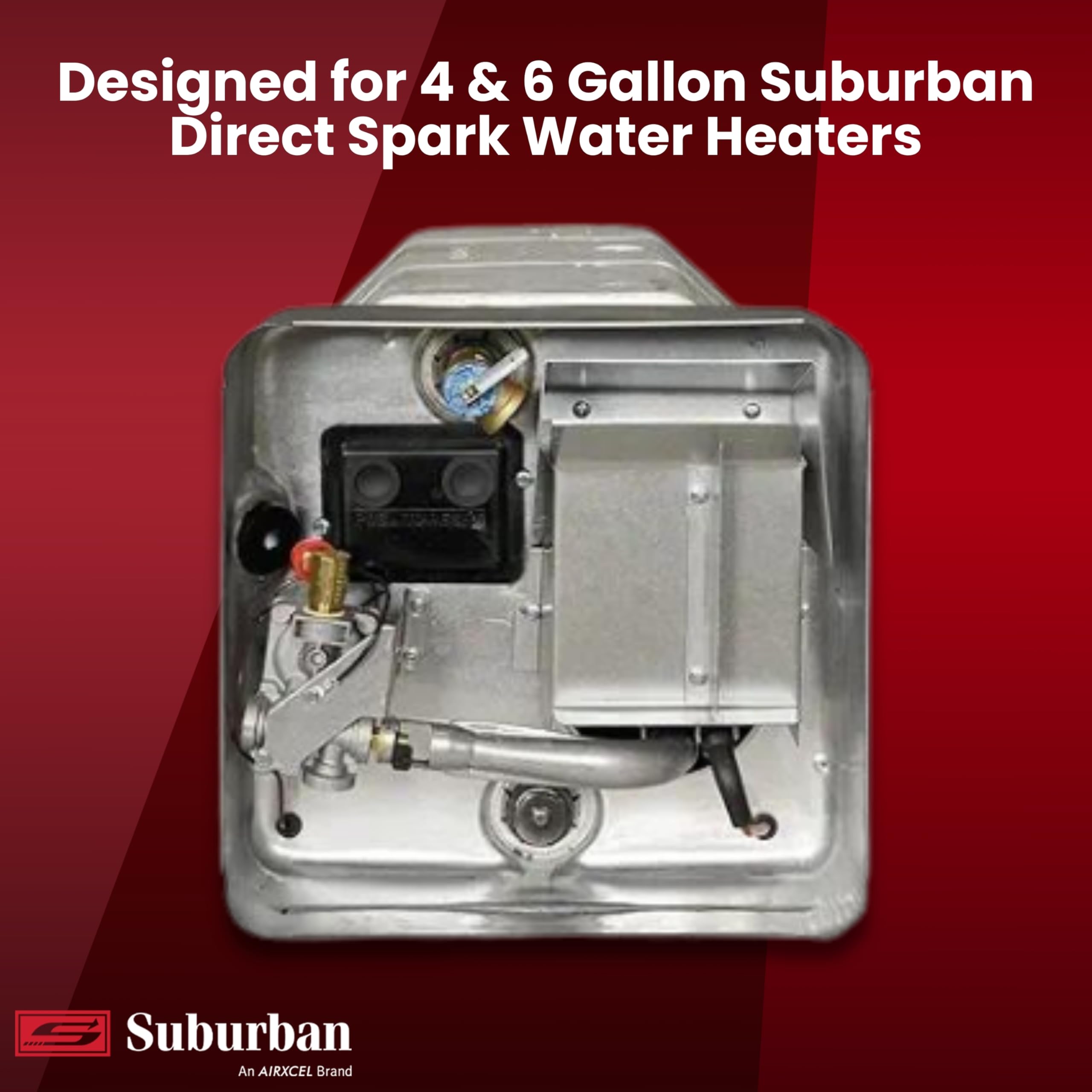 Suburban Flush Mount Direct Fit Water Heater Replacement Access Door, Polar White Exterior Access Door, Use with Suburban 4 and 6 Gallon Tank Water Heaters (6255APW)