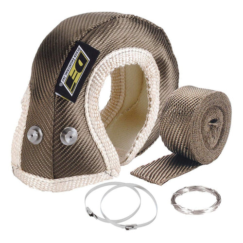 Turbo Shield Design Engineering Titanium™ | T25/T28 Turbo Kit | 19" x 2.5" Heat Shield Turbocharger Blanket | Includes Exhaust Wrap, Locking Ties & Wire