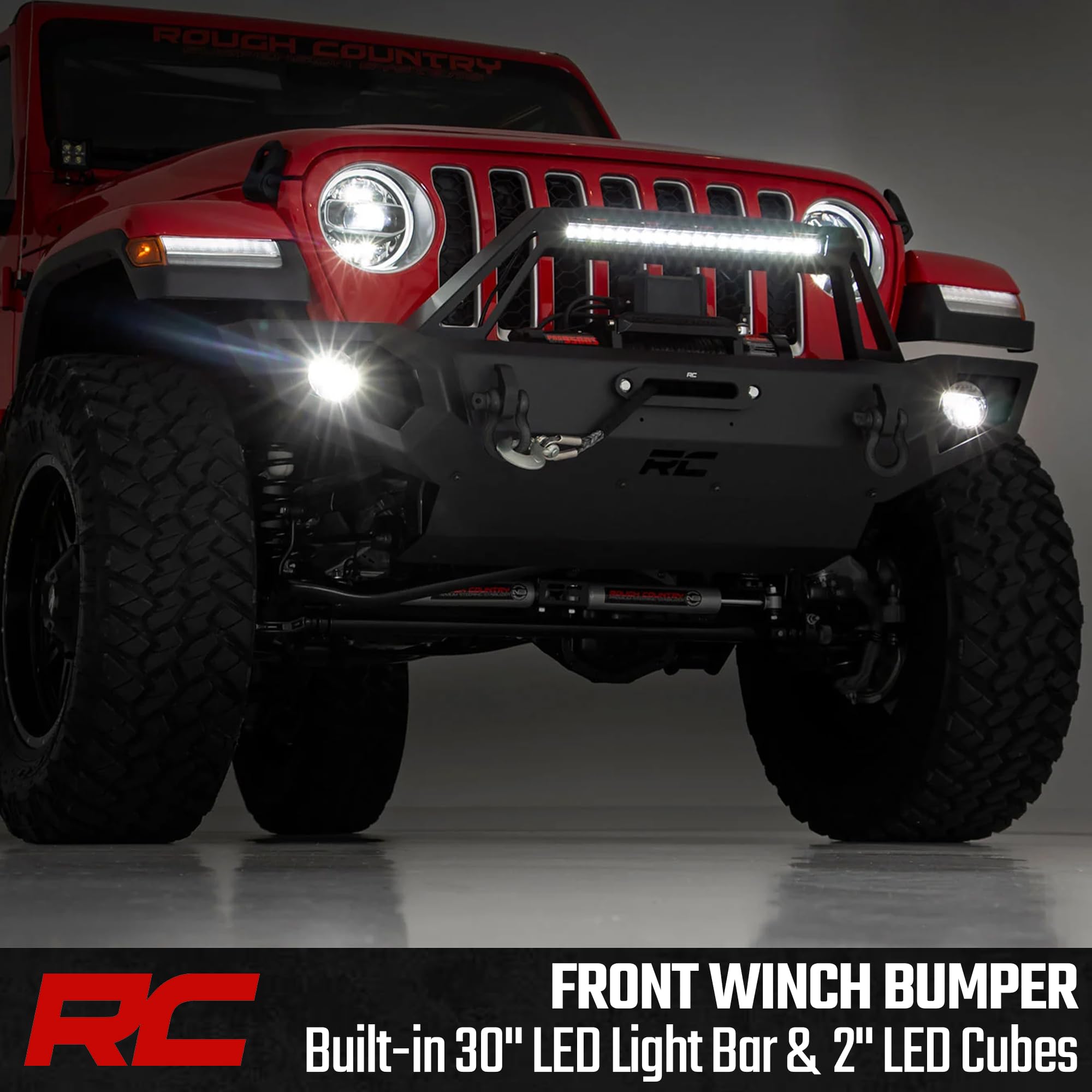 Rough Country Winch Front Bumper for Jeep Wrangler JK/JL & Gladiator JT - 10585
