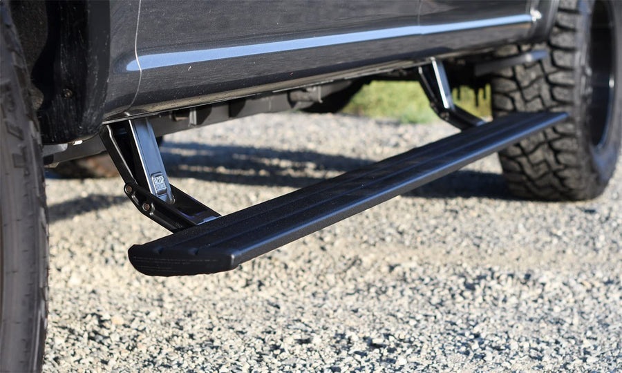 AMP Research RealTruck PowerStep Smart Series Power Running Boards with LED Step Lights for 2015 - 2020 Chevrolet Silverado 2500/3500 Diesel - Electric Powerstep & Retractable Truck Steps
