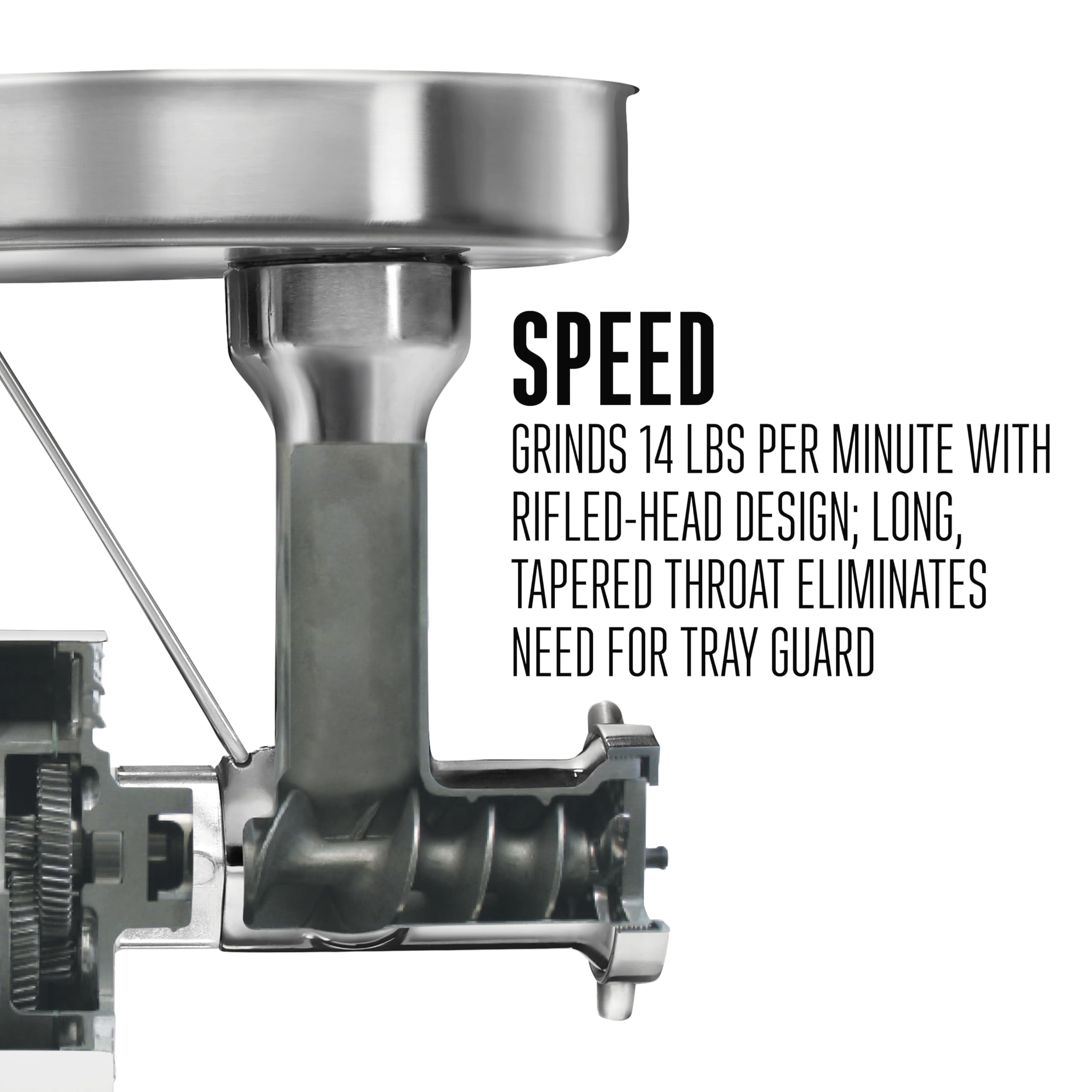 Weston Electric Pro Series Meat Grinder, Commercial Grade, 1120 Watts, 1.5 HP, 14lbs. Per Minute, Stainless Steel (10-2201-W)