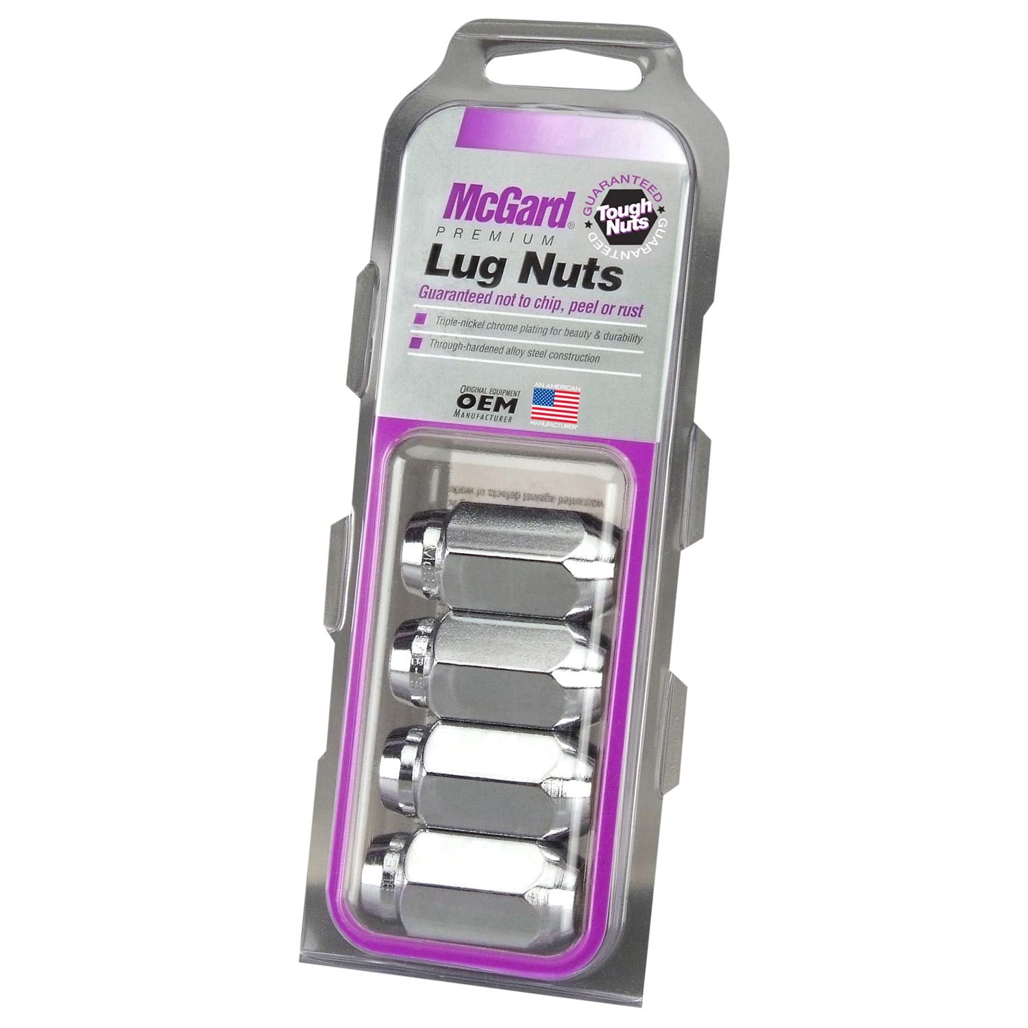 Chrome Cone Seat Style MCGARD 64008 Lug Nut Set (9/16" - 18 Thread Size) - Set of 4