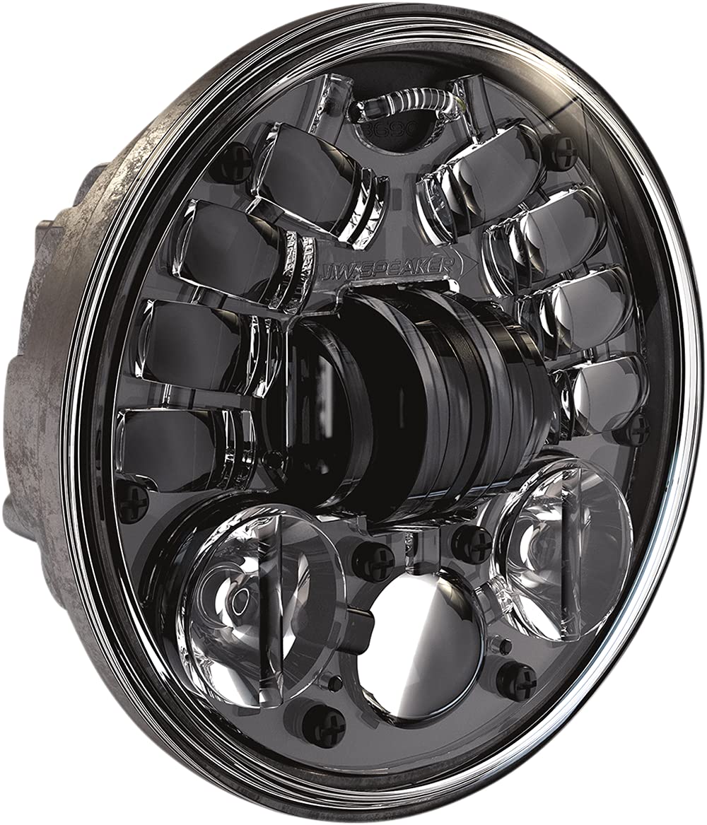 JW Speaker Model 8690 0555091 LED High and Low Beam Adaptive Headlight with Black Inner Bezel, 1 Pack