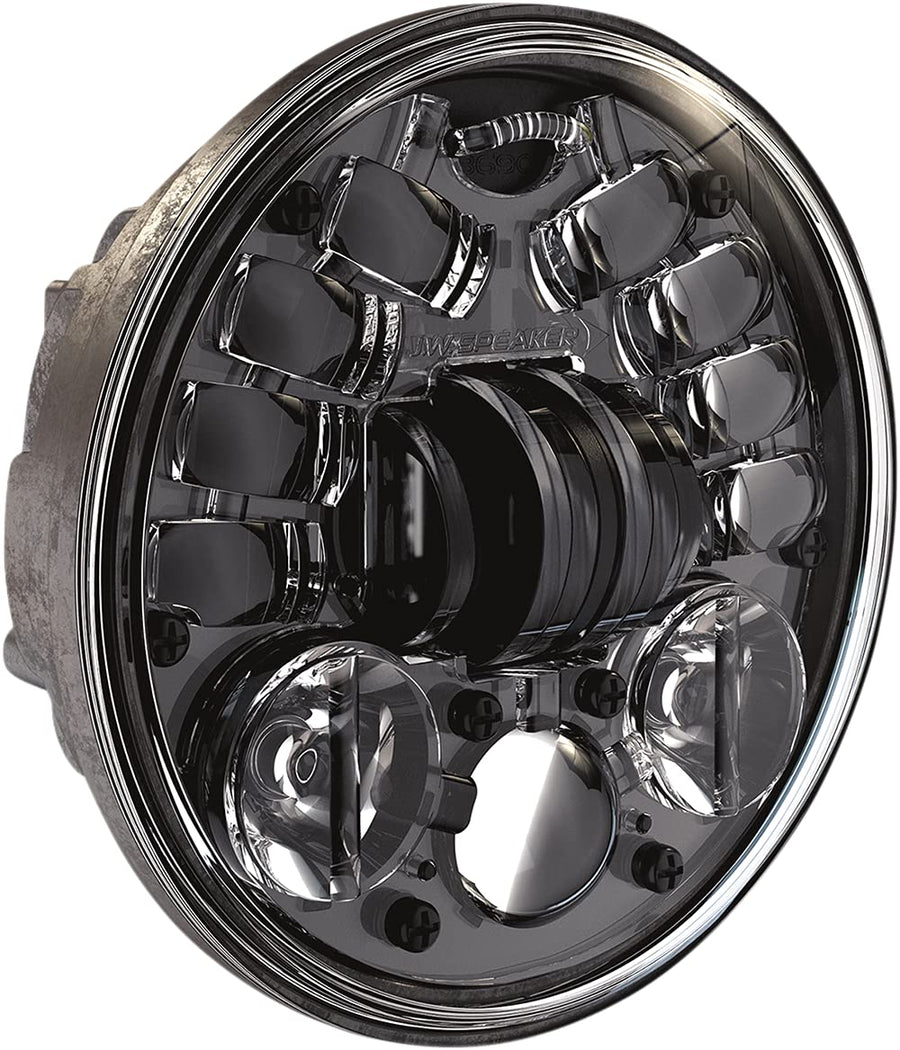 JW Speaker Model 8690 0555091 LED High and Low Beam Adaptive Headlight with Black Inner Bezel, 1 Pack
