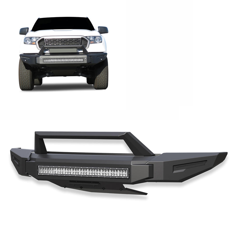 Heavy Duty Black Horse Armour II Modular Front Bumper Modular Matte Black Compatible with 2016-2018 Chevrolet Silverado 1500-AFB-FR19-K2