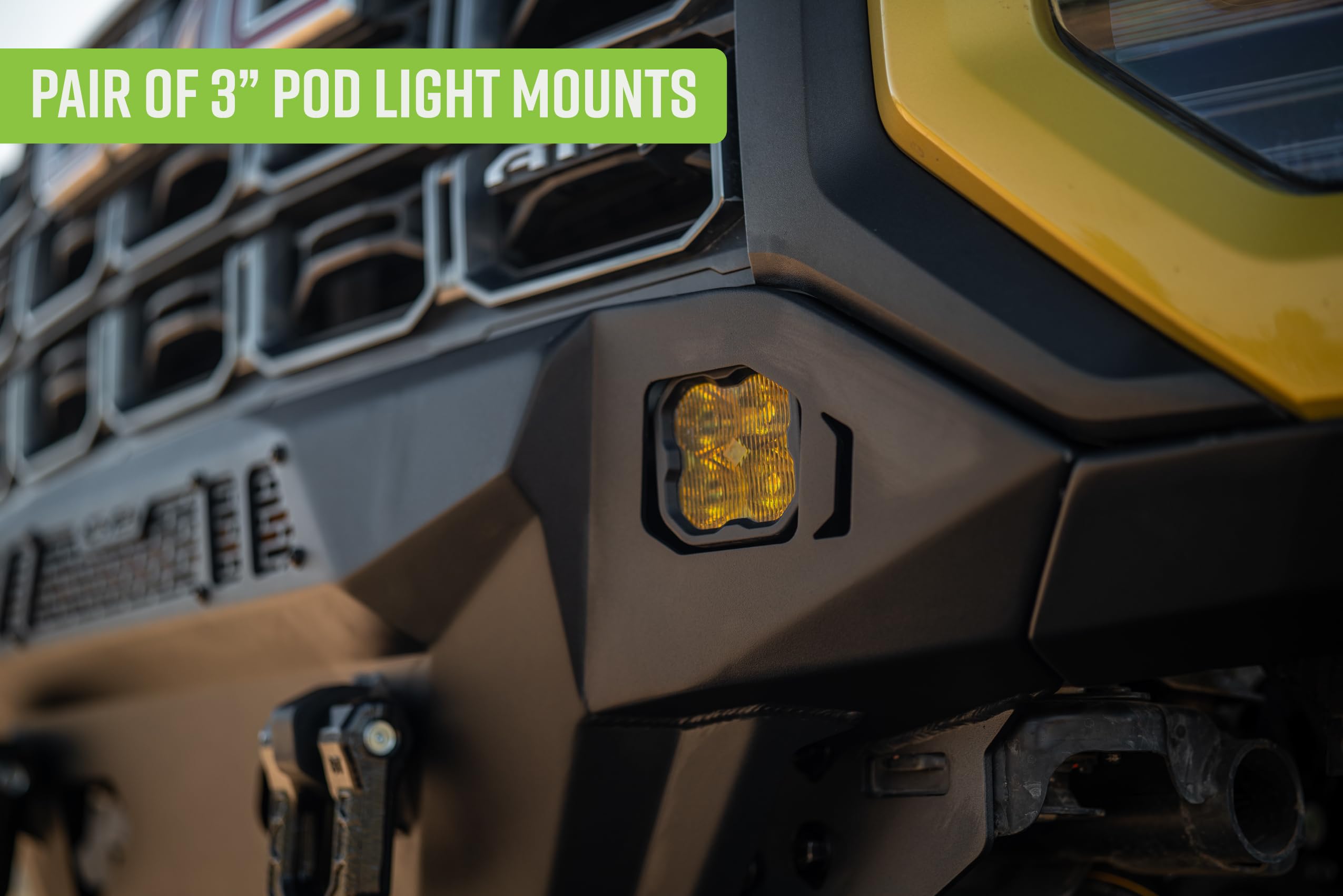 Offroad DV8 Spec Series Front Bumper for 2023-2025 GMC Canyon | Heavy-Duty Winch Mount | (1) 20" Light Bar Mount | Pair of 3" Pod Light Mounts | (2) 1" Thick D-Ring Mounts | Front Skid Plate | Steel