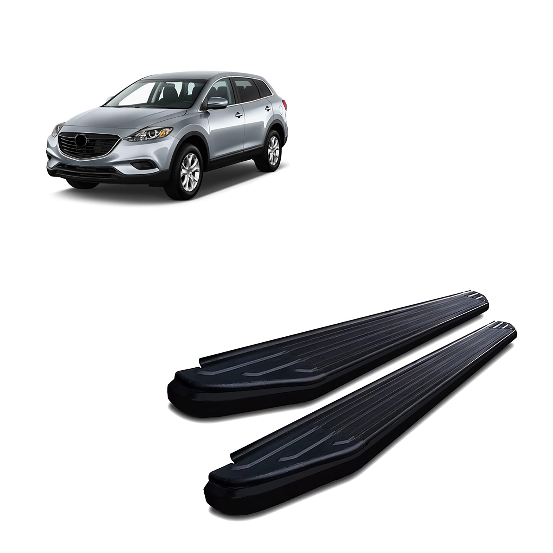 Peerless Black Horse Running Boards Compatible with 2007-2015 Mazda CX-9-PR-MACX9BK Black
