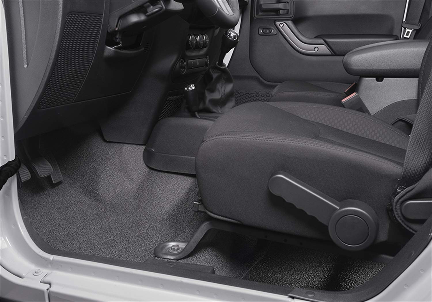 Jeep Kits BedRug - BedTred | Fits 2018 - 2026 Jeep Wrangler JL 4 Door, 3 pcs. Front Floor Kit | Charcoal Grey, BTJL18F4